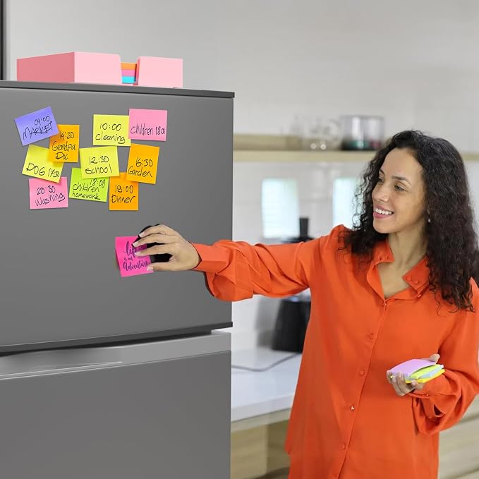 Beego Sticky Note Holder Organizer - 4x6 in Lightpink Acrylic Notepad Holder Acrylic Sticky Note Dispenser Cute Memo Holder (NO PADS) for Dorm Room Office Desk Organization