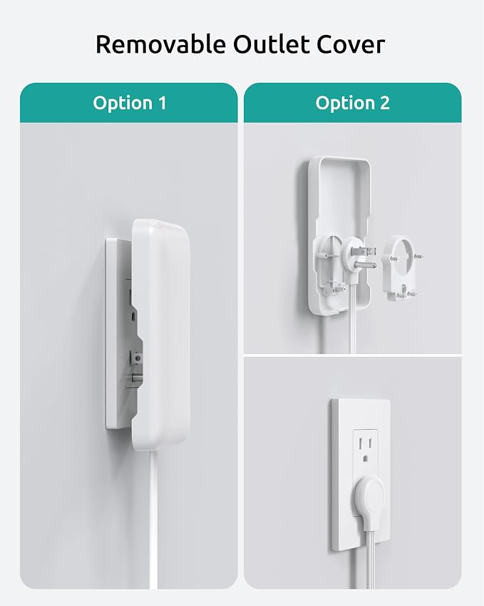 Outlet Cover Extension Cord Long 10ft, NUTICT Flat Plug Power Strip with 8 Outlets & 3 USB-C & 1 USB-A Port, 13A/1625W, 1440J Surge Protector, Indoor 3 Prong Flat Wall Plug for Tight Spaces, White