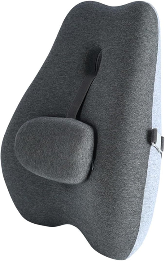 Adjustable Lumbar Support Pillow for Office Chair Improve Lower Back Pain Relief & Sitting Posture Back Support Pillow with Adjustable Slider Ergonomic Memory Foam Back Cushion for Long Sitting（1 Pcs）