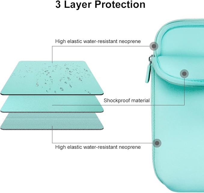 AULEEP 13-14 Inch Laptop Sleeves, Neoprene Notebook Computer Pocket Tablet Carrying Sleeve/Water-Resistant Compatible Laptop Sleeve for Acer/Asus/Dell/Lenovo/HP, Light Green