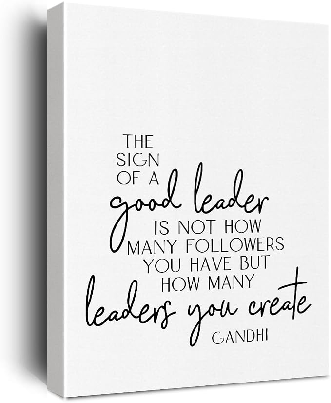 Inspirational Office Decor Boss Gifts for Mentor Entrepreneur Canvas Wall Art Framed Leader Definition Paintings Canvas Prints Poster for Home Living Room Office Wall Decor Artwork Decorative