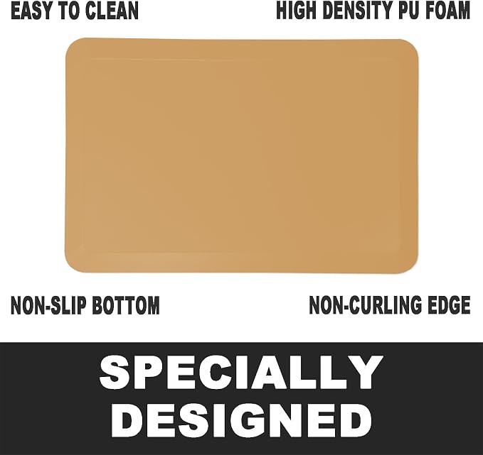 1" Extra Thick Anti Fatigue Floor Mat 30" L x 20" W,Kitchen Mat, Standing Desk Mat,140D Advanced PU Foam Ergonomic Comfort at Home, Office, Garage, Sink (Orange)