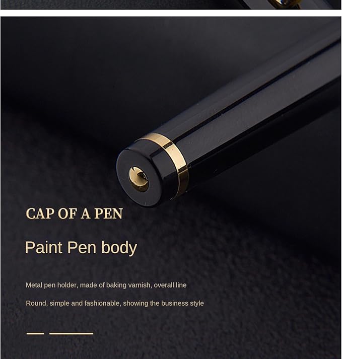 Borges Black Lacquer Rollerball Pen - Stunning Luxury Pen with 24K Gold Finish, Schmidt Ink Refill, Best Roller Ball Gift Set for Adult (Modern)