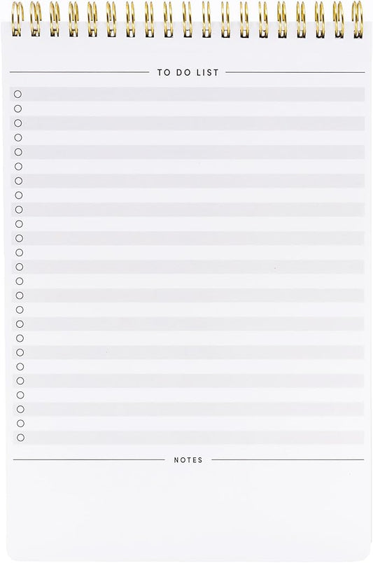 PAPERAGE To Do List Notepad, Daily To Do List Notebook, 60 Double-sided Tear-off Sheets, 1 Pack, 6.5" x 9.5", Undated Daily Planner Checklist for Office, School or Home (Black/White)