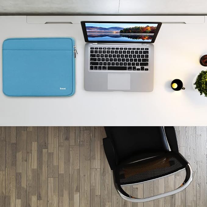 14 inch Laptop Sleeve, Shockproof Protective Notebook Cover Bag with Accessory Pocket, Durable Carrying Laptop Case Compatible for MacBook HP Lenovo Dell Asus Acer, Sky Blue