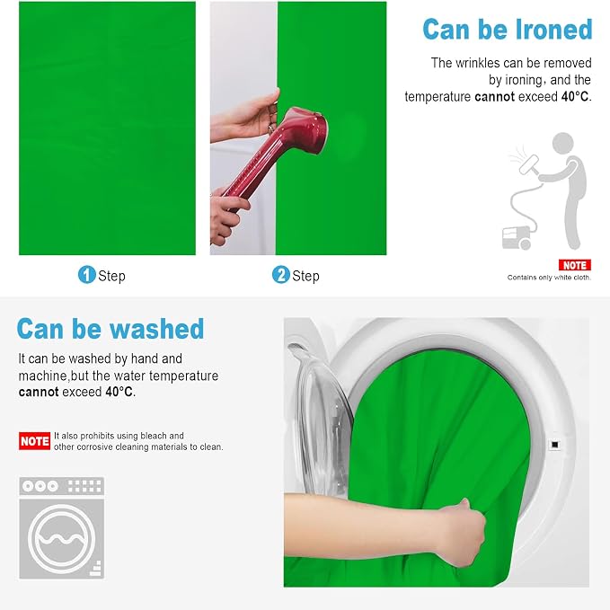 Green Screen Backdrop for Photoshoot, Professional Photo Backdrop Background Curtain for Product Photography，Portraits, Wedding, Party, Live Streaming Video Recording 7X10 FT
