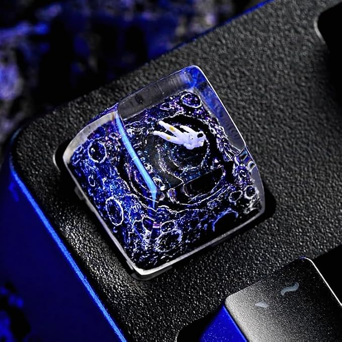 Blue Astronaut Artisan Keycap - 1U ESC, R1 SA Profile Custom Handmade Resin Cherry MX Switch Key Cap Mechanical Keyboard, Cool Tech Gifts for Men, Dad, Father, Gamer, Space Lover