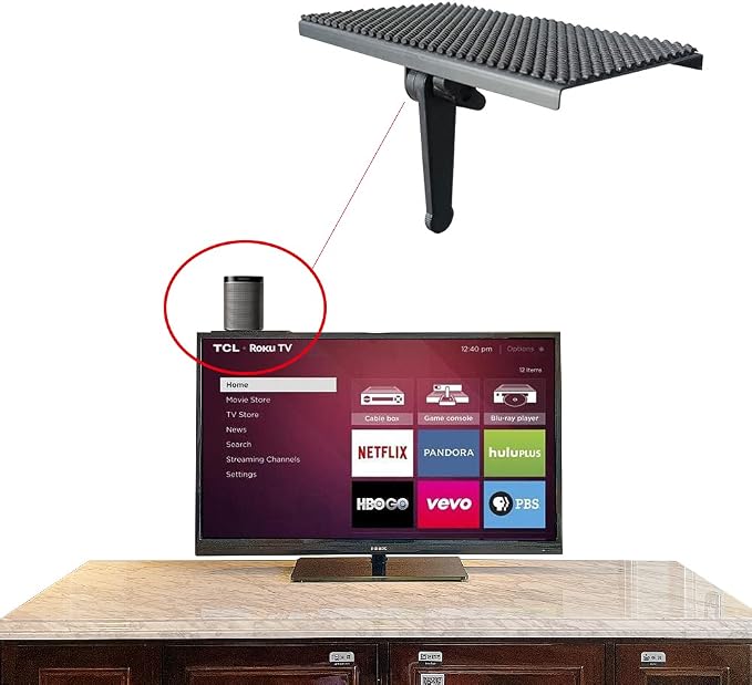 TV Top Shelf 6 inch Wide Platform Solid Screen Shelf Adjustable Mount | Desktop PC Monitor for Streaming Devices,Apple TV, Media Boxes, Speakers and Home Décor