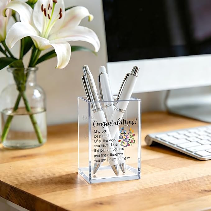 May You Be Proud of the Work You Do the Person You Are and the Difference You Make Acrylic Cosmetic Pencil Pen Bookmark Storage Holder Cup, Promotion Graduation Gifts for Women Nurse Doctor