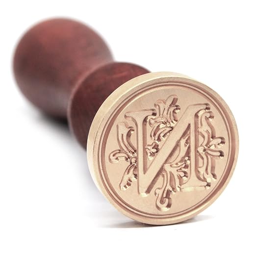 Medieval Initial Alphabet Wax Letter Seal, Brass Head Wooden Handle, for Thanksgiving Card/Envelope/Gift Wrap/Wedding Engagement Party Invitation - Letter N
