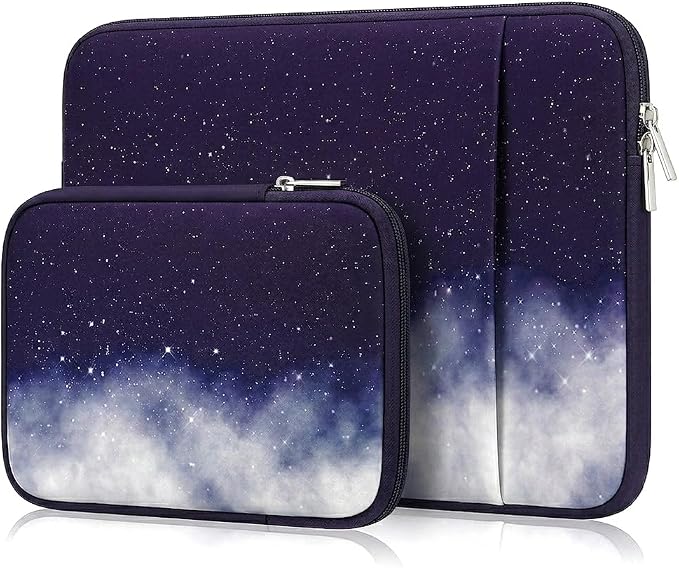 Laptop Sleeve Case for MacBook Neo/Air/Pro 13 inches A18/M5/M4/M3/M2/M1 Chip 2026-2020 A3404 A3449 A3240 A3113 A2681 with 2 Pockets Tablet Bag Accessories (Set - Night Star)