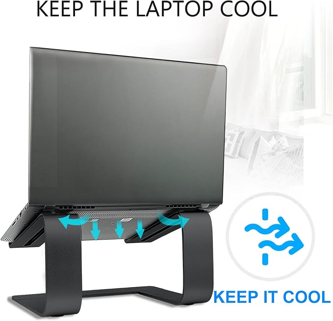 Urmust Laptop Stand for Desk - Ergonomic Computer Stand Riser Holder for MacBook Air Pro, Dell, HP, Lenovo, Samsung, Alienware Laptops 11-15.6" (Silver, Up to 15.6" Laptop)