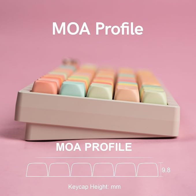 dagaladoo Cute Candy Keyboard keycap Set,dye sub pbt keycaps Colorful,MOA Profile Custom keycaps, Rainbow Keyboard Key Cap for Cherry Gateron MX Switches Mechanical Keyboards(134 Keys)