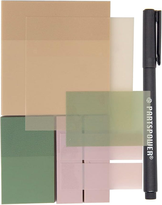 PARTSPOWER Transparent Pastel Sticky Notes, Clear Sticky Tabs - Translucent Page Flags Book Markers, Perfect for Reading Annotating, Bible Journaling School Study Office School Supplies
