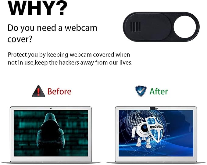 LUC Webcam Cover Slide, 6 Pack Ultra-Thin Laptop Web Camera Cover, Compatible with MacBook, Laptop, PC, Computer, iMac, iPad, Protect Privacy and Security