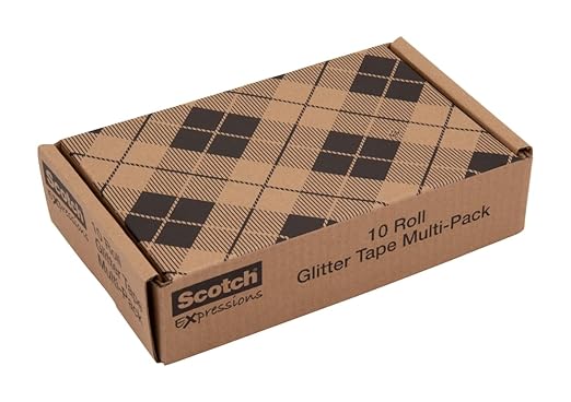 Scotch Glitter Washi Tape, 10 Rolls, Great for Holiday DIY and Wrapping, School Supplies, Craft Supplies, and Teacher Appreciation Gifts (Pack of 80)