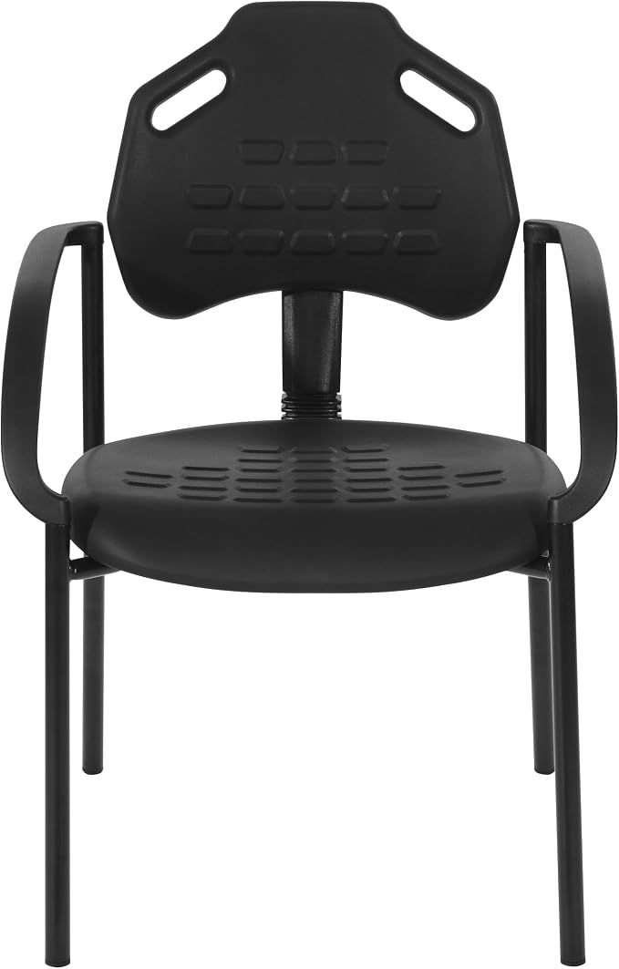 Office Star KH Series Ergonomic Self-Skinned Urethane Adjustable Vocational Commercial Chair, Guest Chair with Arms