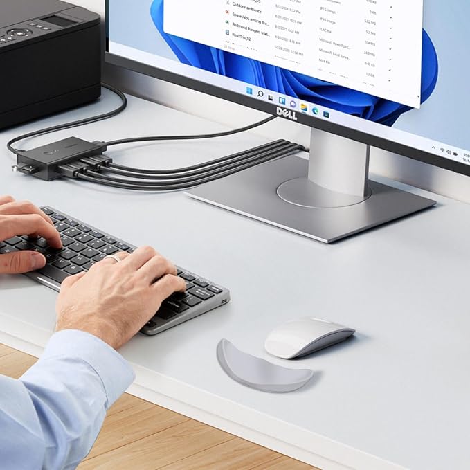 JIKIOU Left-Handed Truly Ergonomic Wrist Rest for Mouse 2 Pack, Carpal Tunnel Support, Pain Relief, Anti-Fatigue, Easy Glide, Office Computer Laptop Gaming (Left-Handed-Grey)