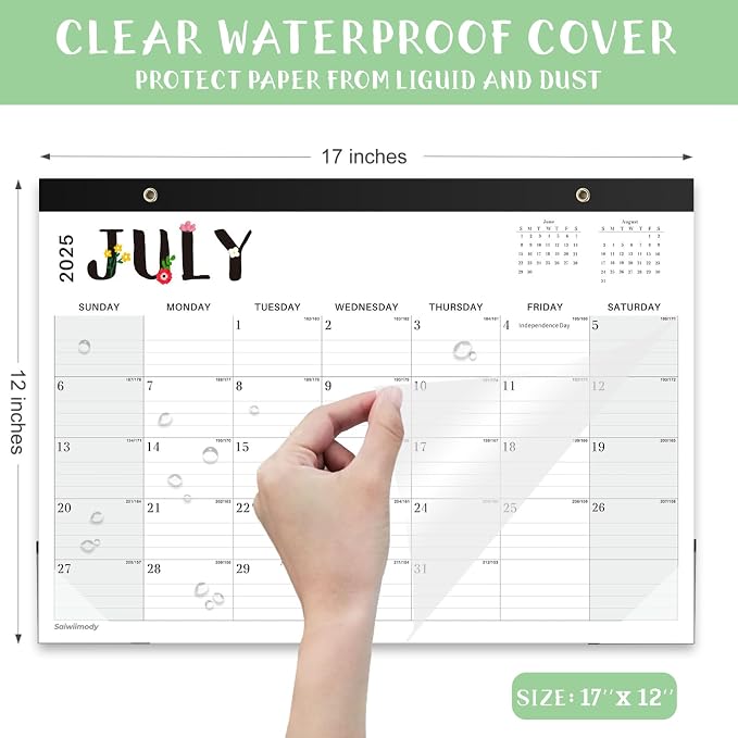 Desk Calendar 2026, 18 Months Calendar Runs from January 2026 to June 2027 Large 17 x 12 inch Desktop or Wall Monthly Calendar Planner for Home School or Office, Black