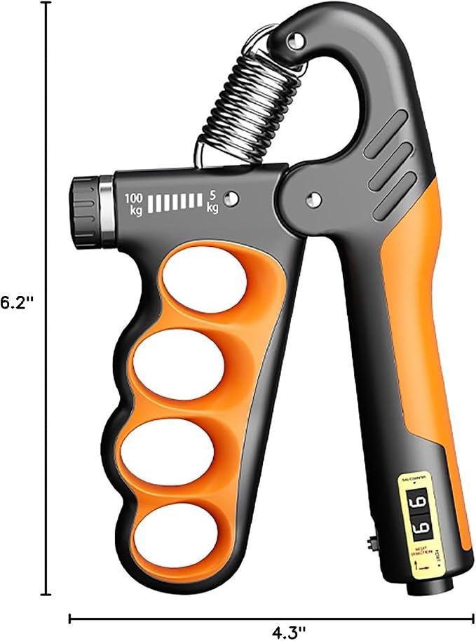 Grip Strength Trainer, Hand Grip Strengthener with Adjustable Resistance 11-220Lbs(5-100KG), Automatic Counter, Ergonomic Design, Forearm Strengthener for Musicians Athletes and Injury Recovery