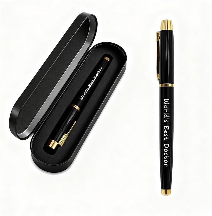 TANWIH Appreciation Gifts for Doctor - World’s Best Doctor Gel Pen Gift Set - Thank You Birthday Graduation Christmas Medical School Gift for Doctors
