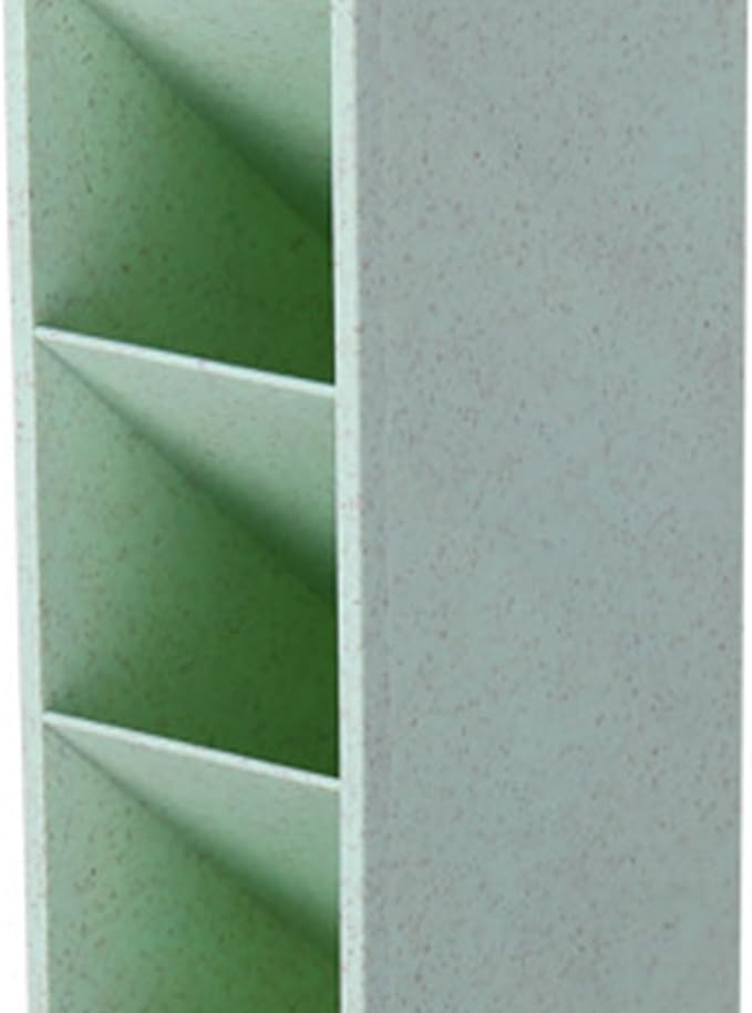 4-Grid Vertical Desk Organizer, Plastic Pen Holder | Pencils & Markers & Pens | Multifunctional Stationery Caddy | School Home Office(Green)