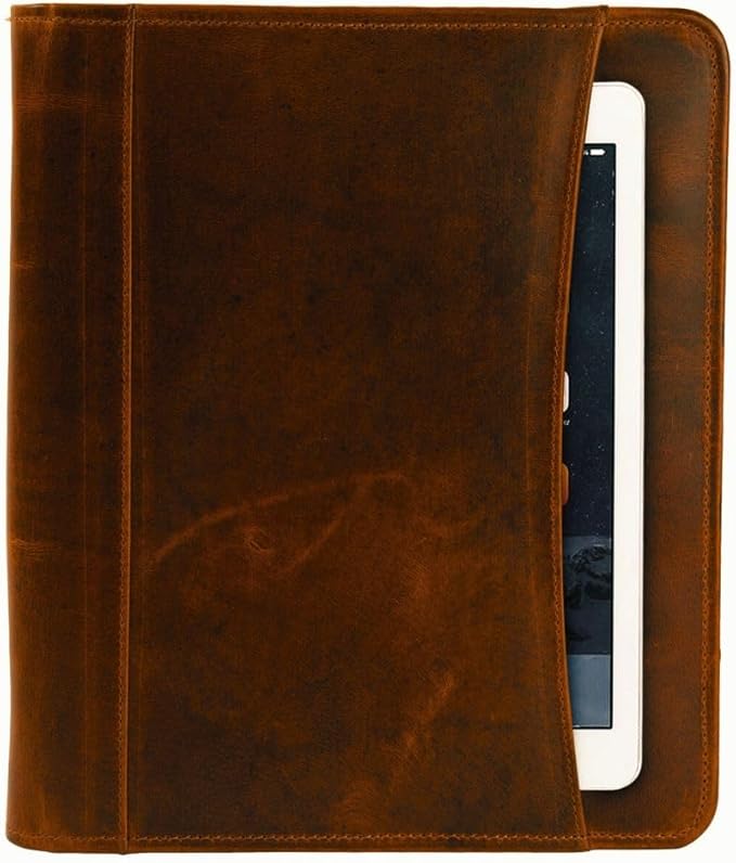 Jajmo Legacy Top Grain Leather Portfolio - Professional Business Padfolio & Document Organizer with Writing Pad for Men & Women