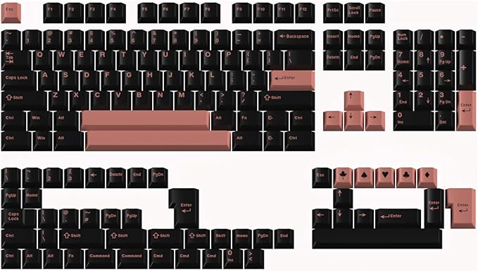 Fogruaden PBT Keycaps Set, Cherry Profile Custom Keycap for Mechanical Keyboard Dark Pink Keycaps