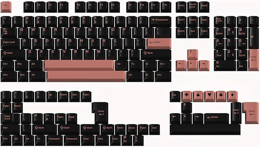 Fogruaden PBT Keycaps Set, Cherry Profile Custom Keycap for Mechanical Keyboard Dark Pink Keycaps
