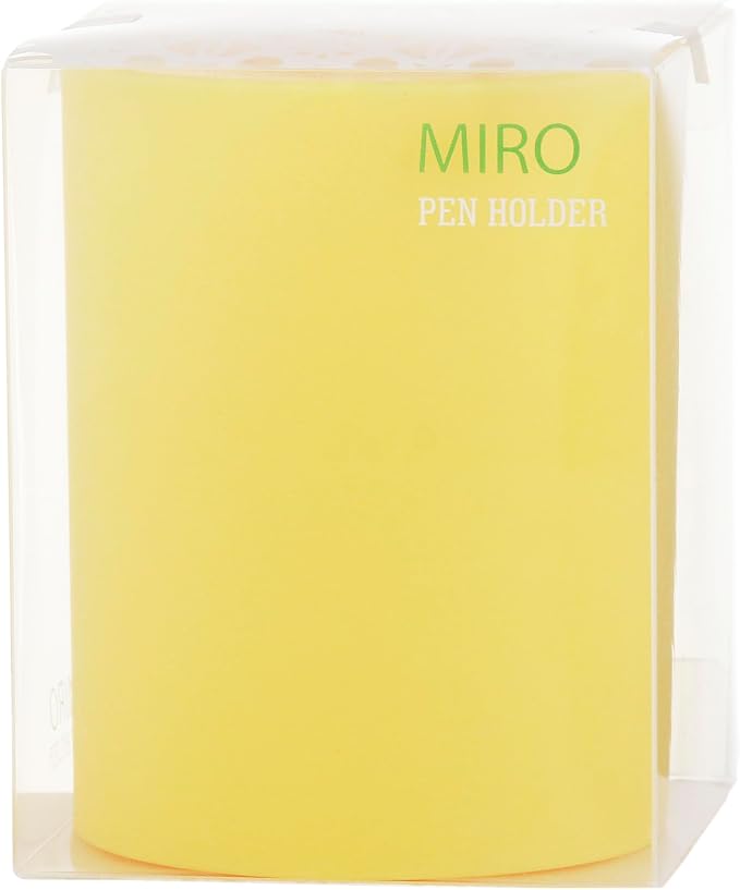 Pen Holder for Desk, Yellow, 4x3 Inch | Modern Makeup Brush Holder, Desk Decor, Home Office Essentials, For Men & Women, Multiple Colors Available