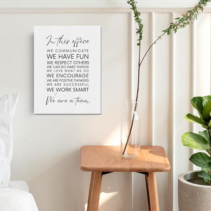 Positive Canvas Wall Art Framed Therapy Office Decor Mental Health Gifts Paintings Canvas Prints Botanical Leaves Line Art Poster for Home Therapist Counseling Office Wall Decor Artwork Decorative