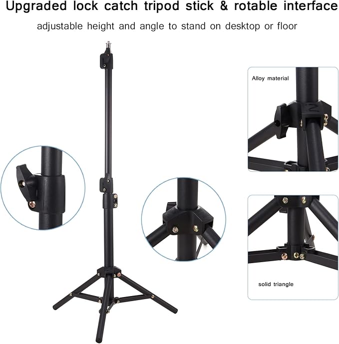 2-Pack LED Studio Streaming Lights, Portable Video Lighting for Video Recording Filming Camera Photo Photography Conference Game YouTube TikTok Shooting with Adjustable Tripod Stand & Color Filters