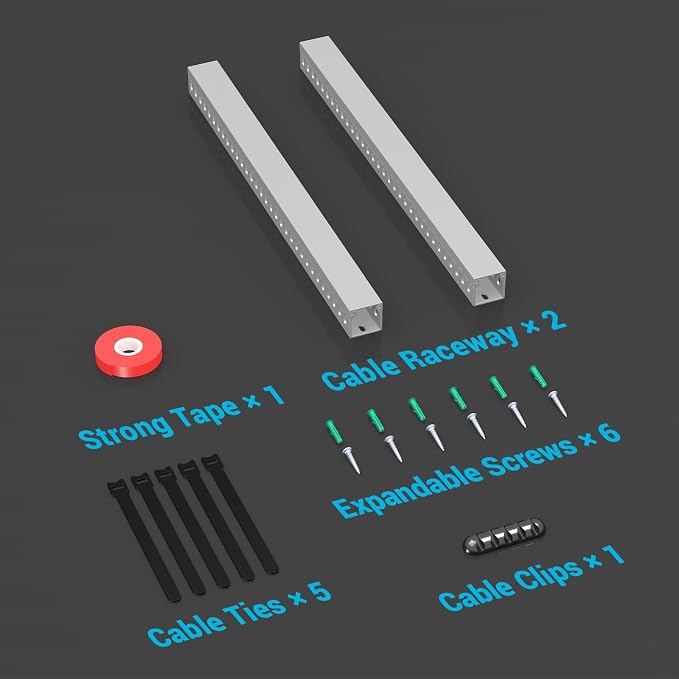 Open Slot Wire Duct Kit, 31.4"(2 x 15.7) Server Rack Cable Management, Cable Management Raceway for Hide Network HDMI VGA Cable, Wiring Raceway Cable Duct, Desk Wire Channel, 2 Pack, Grey