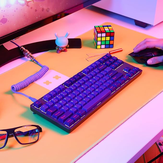 Drop + MiTo GMK Laser Custom Mechanical Keyboard Keycap Set - 129-keys, Doubleshot, Cherry Profile, for 60%, TKL, 1800 Layouts, etc. (Cyberdeck)