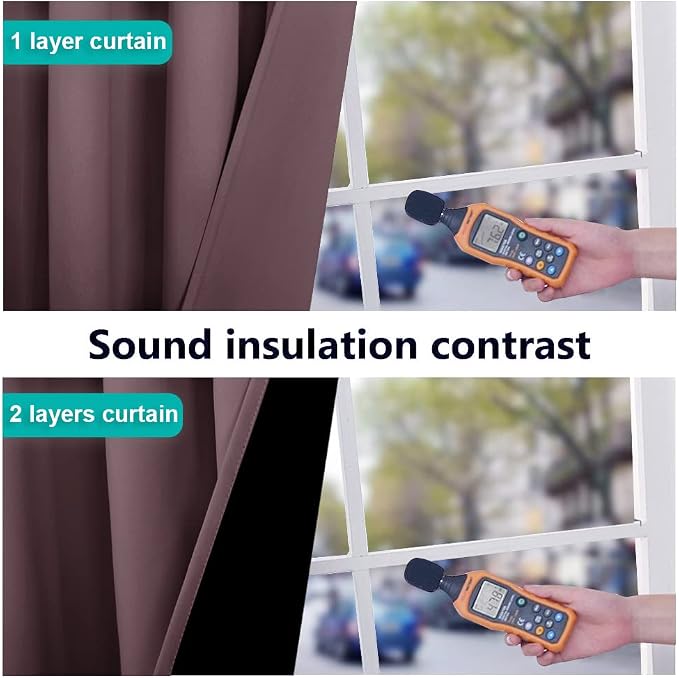 NICETOWN Full Shading Curtains 90 inches Long 2 Panels Set for Windows, Super Heavy-Duty Black Lined Blackout Curtains for Bedroom, Privacy Assured Window Treatment (Dry Rose, Pack of 2, 52 inches W)