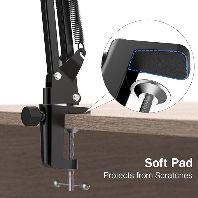 Microphone Arm Stand, FIFINE Suspension Boom Scissor Mic Stand with Heavy Duty Clamp, 3/8" to 5/8" Adapter, for Voice-Over, Gaming, Recording, Studio, Home Office (CS1)
