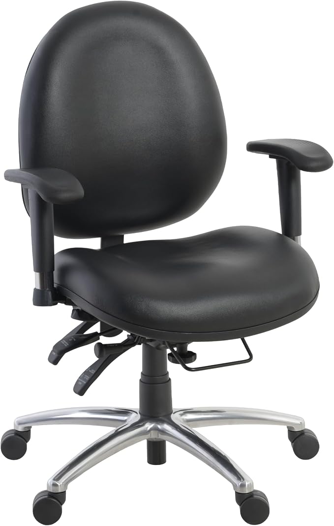Romig Conley 24/7 Vinyl Office Chair Big & Tall 400lb Max Weight, Adjustable Back & Seat Height, with Wheels, Black