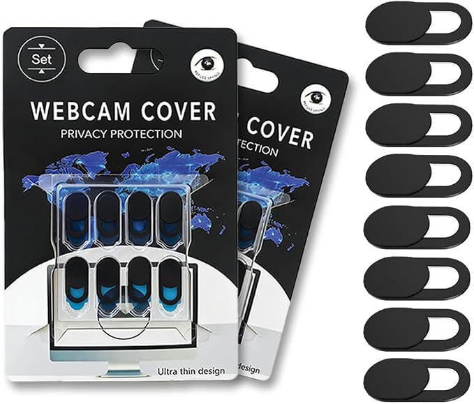 Webcam Cover Slide [8 Packs], 0.023-inch Ultra-Thin Plastic Webcam case, Suitable for MacBook Pro, iMac, Laptop, PC, iPad Pro, iPhone.