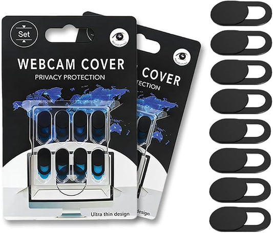 Webcam Cover Slide [8 Packs], 0.023-inch Ultra-Thin Plastic Webcam case, Suitable for MacBook Pro, iMac, Laptop, PC, iPad Pro, iPhone.