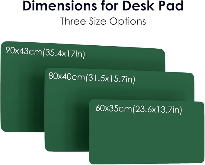 Leather Desk Pad Protector, Waterproof Mouse Pad, PU Desk Mat, Office Desk Cover, Desk Writing Mat for Office/Home/Work/Cubicle (Dark Green) 31.5x15.7 in