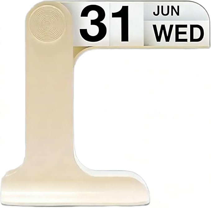 Perpetual Calendar, Standing Perpetual Desk Calendar - Aesthetic Flip Calendar, Reusable Daily Page Turning Desktop Calendar, Modern Minimalist Home Office Desk Accessories & Workspace Decor Gifts (Beige)