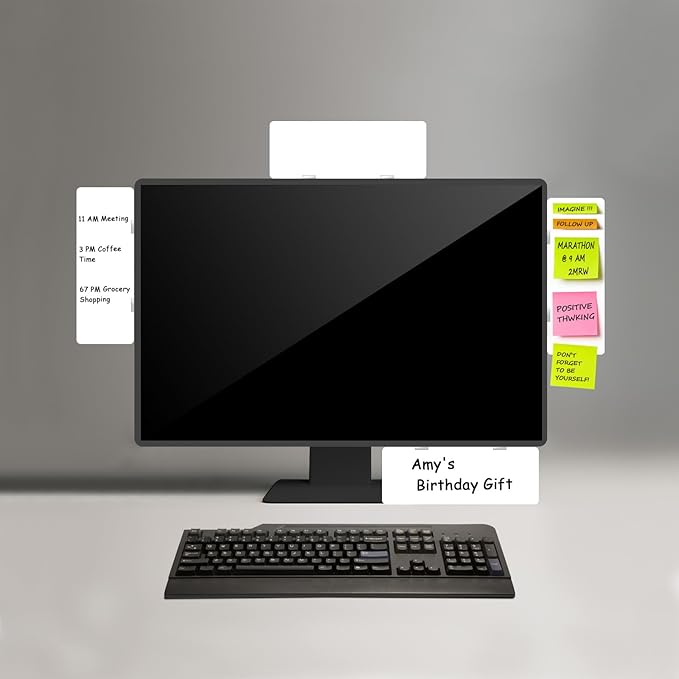 2 pcs Dry Erase Monitor Memo Board, Magnetic Dry Erase Multifunction Whiteboard Monitor Side Panel, Desktop Memo Board with 2 Pen