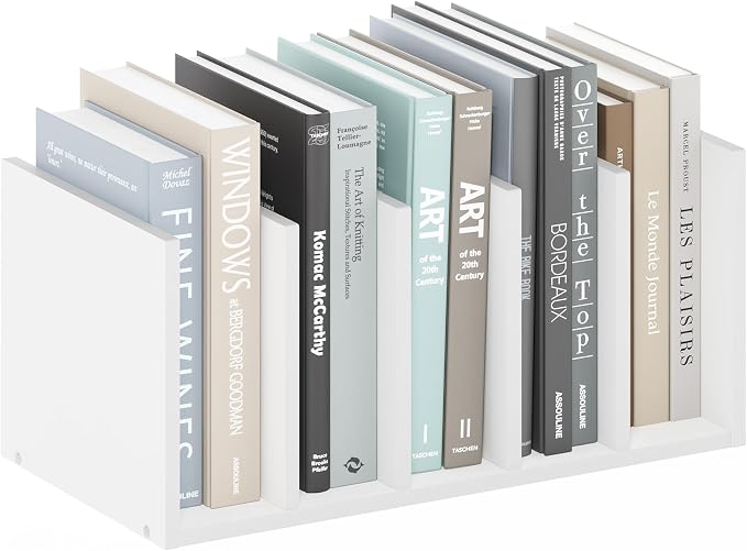 Furinno Hermite File Holder Desk Organizers and Accessories, Plain White | Desk Top Vertical Book Shelf, for Office Supplies, Organization
