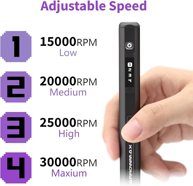 Mini Engraving Pen: Ultimate Cordless Portable Tool for Artists & DIYers - Engrave 50+ Surfaces - Beginner Friendly - Engraving Pen for Bead, Metal, Wood, Glass and Plastic,Black