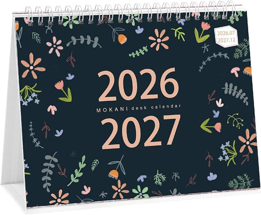 Desk Calendar 2026-2027, Monthly Desktop Calendar(Jul. 2026 - Dec. 2027, 10" x 8.25"), Standing Flip Calendar with Thick Paper, Academic Year Standing Desk Calendar with Planner Stickers