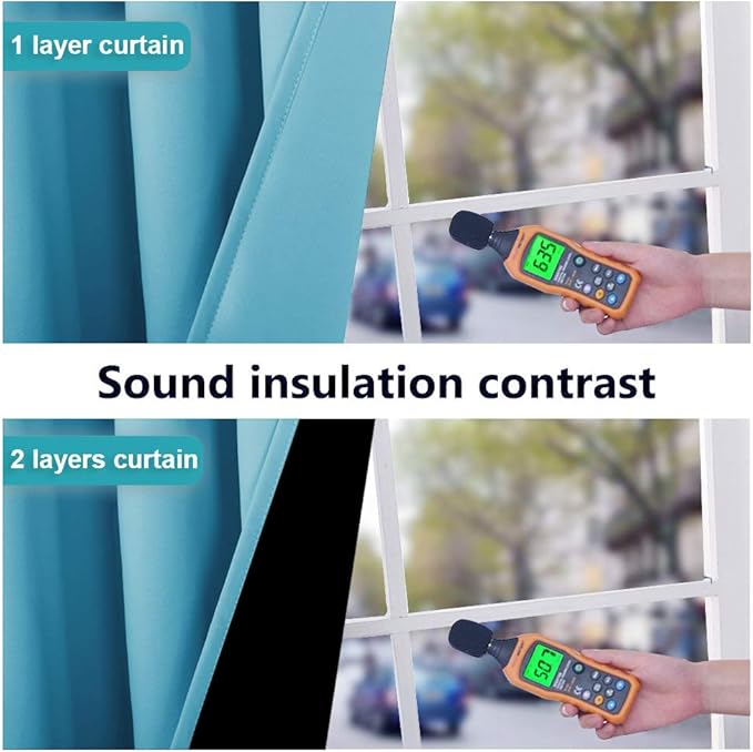 NICETOWN Full Shade Curtain Panels 72 inches Long, Energy Smart & Noise Blocking Out Blackout Drapes for Guest Room Window, Thermal Insulated Lined Window Dressing (Teal Blue, 52 inch)