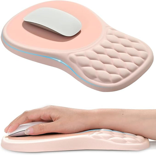 EooCoo Massage Ergonomic Mouse Pad with Dual-Slope Design Wrist Rest | Carpal Tunnel Relief, Memory Foam Wrist Rest, Non-Slip PU Base, Office Desk Accessories