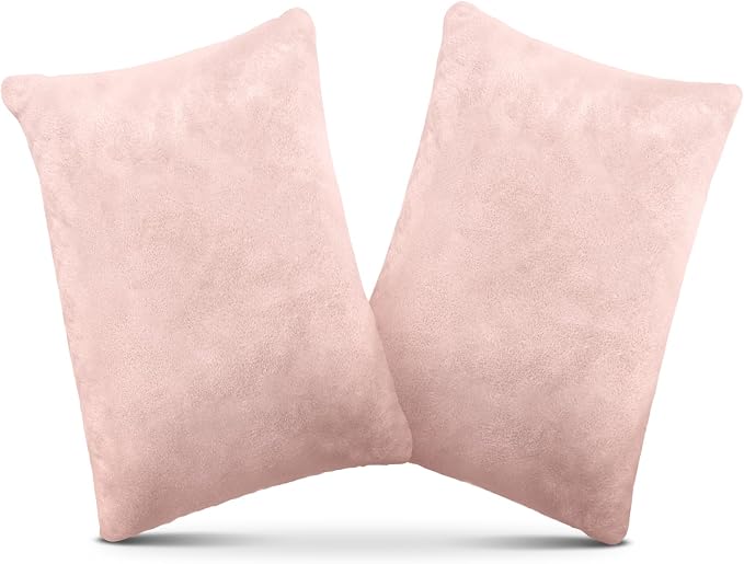 1 MIDDLE ONE 2 Pack Small Pillow, Memory Foam Mini Pillow 11 X 7 Inches for Travel, Sleeping, Nap and Neck, Knee, Lumbar Support, Tiny Cushion for Pet, Dogs (Light Pink)