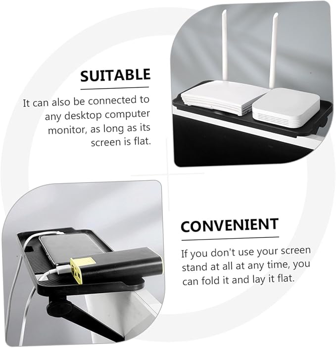 Monitor Top Storage Rack No Perforation Design for Desk Displays Space Saving for Enhanced Storage Compatible with Flat Screen and Monitors
