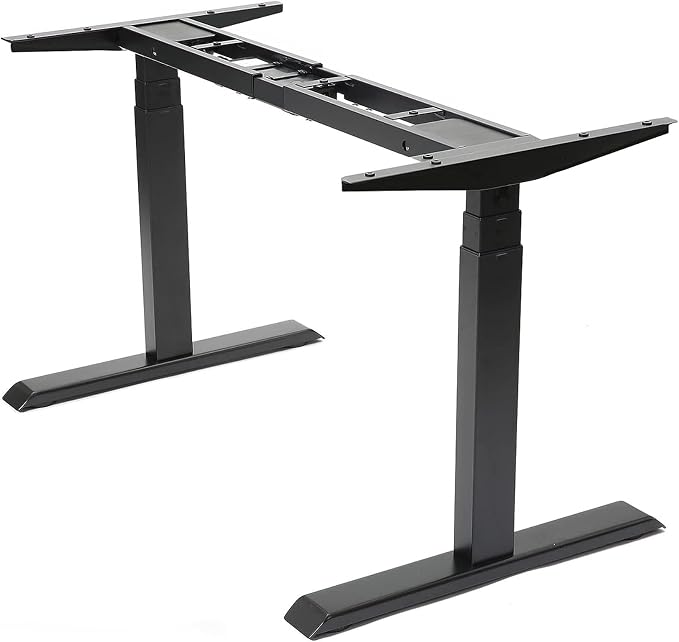 Fromann Dual Motor Standing Desk Frame 3 Tier Legs Sit Stand up Electric Height Adjustable Desk Base for Home and Office (Black)
